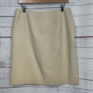 Adrianna Papell Women's Knit Pull On Midi Skirt Size 12 cream  Wool